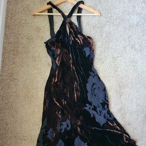 Jones New York Dress Crushed Velvet Halter Maxi Dress